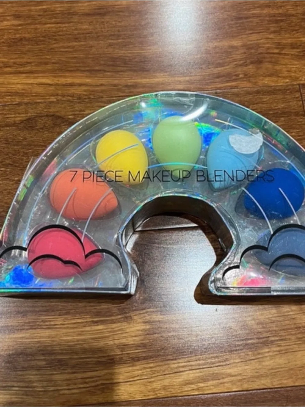 7-Piece Rainbow Makeup Sponge Blender Set - Multicolor